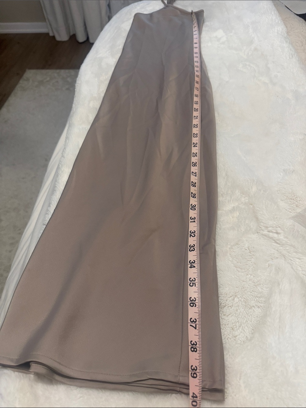 Banana Republic Taupe Slip Midi Dress with V-Neck - Picture 7 of 8